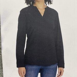 REV Women's XL Blouse Black Polyester Spandex e0042